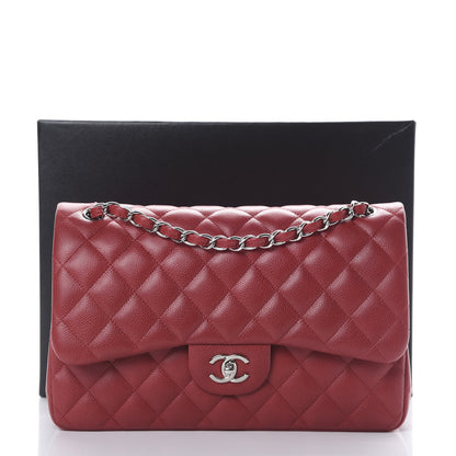 Chanel Caviar Quilted Jumbo Double Flap Red 10 of 10