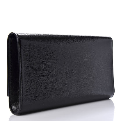 Saint Laurent Textured Patent Monogram Large Belle De Jour Clutch Black 2 of 6