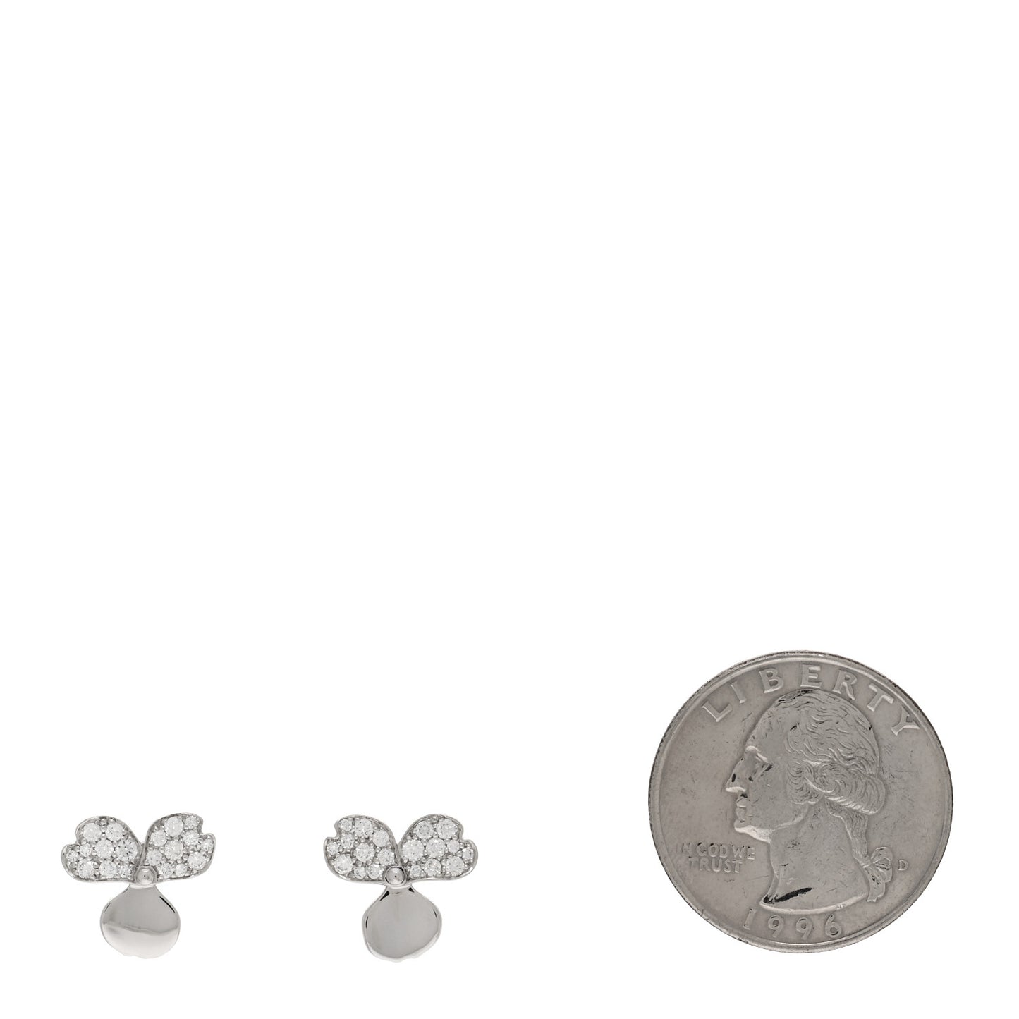 Platinum Diamond Paper Flowers Earrings