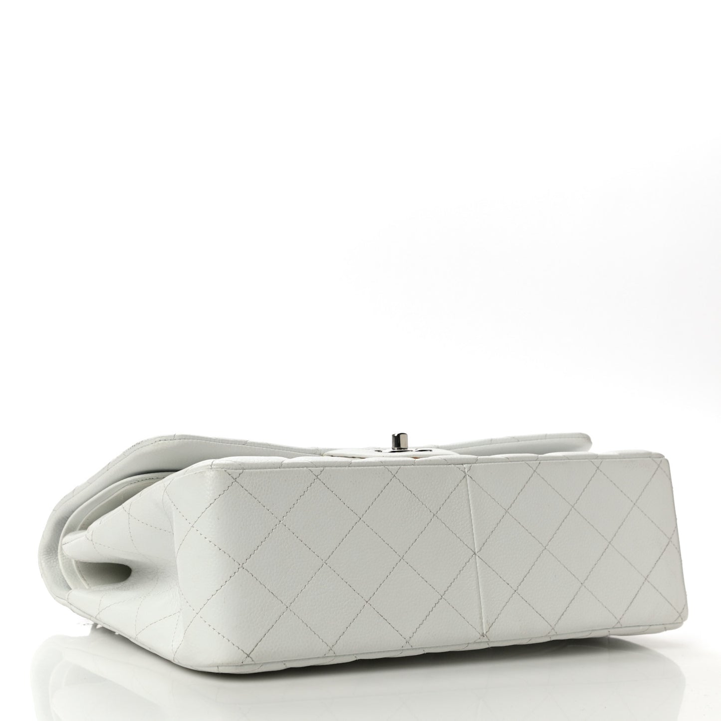Caviar Quilted Jumbo Double Flap White
