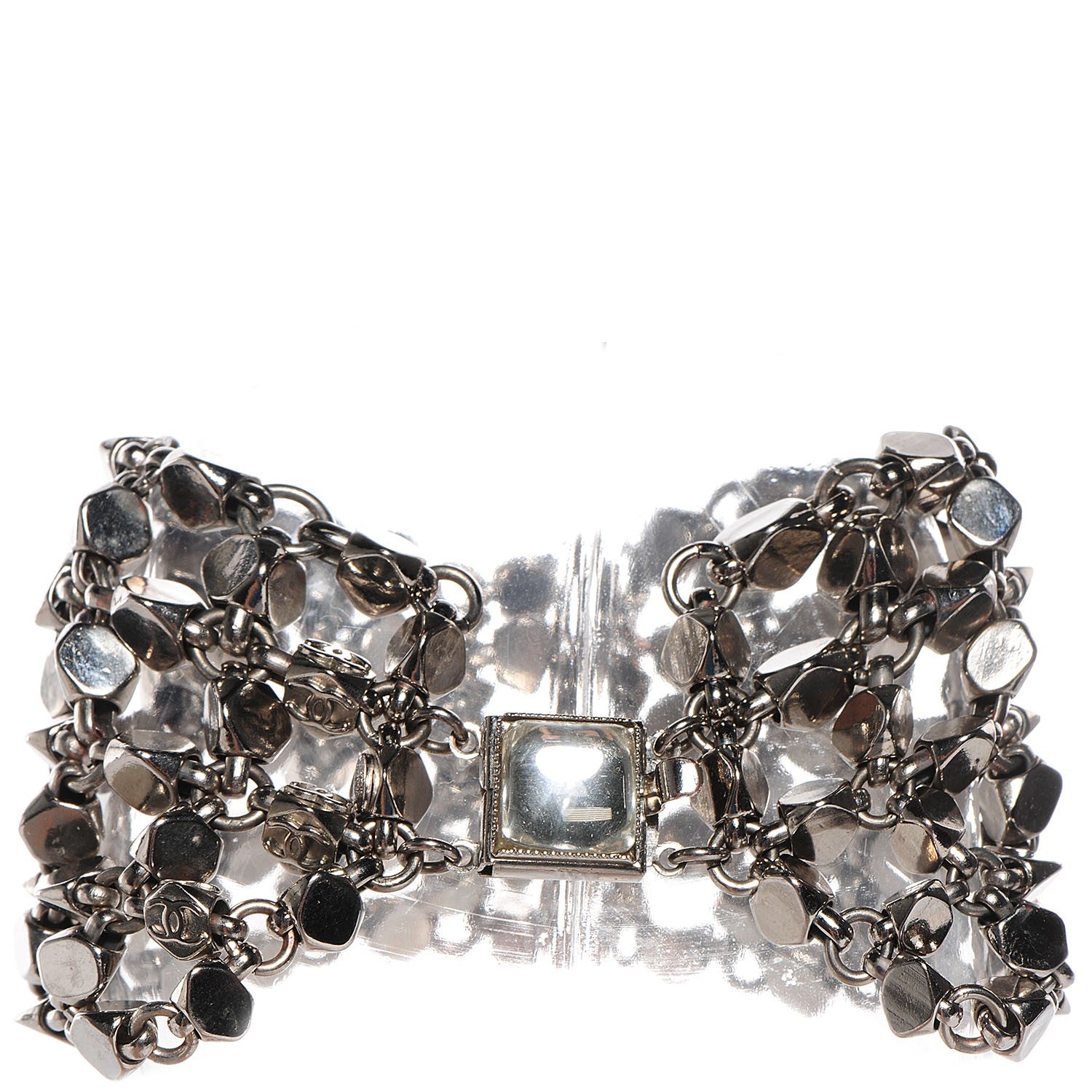 Chanel Gripoix Multi Strand Bracelet Silver 1 of 5