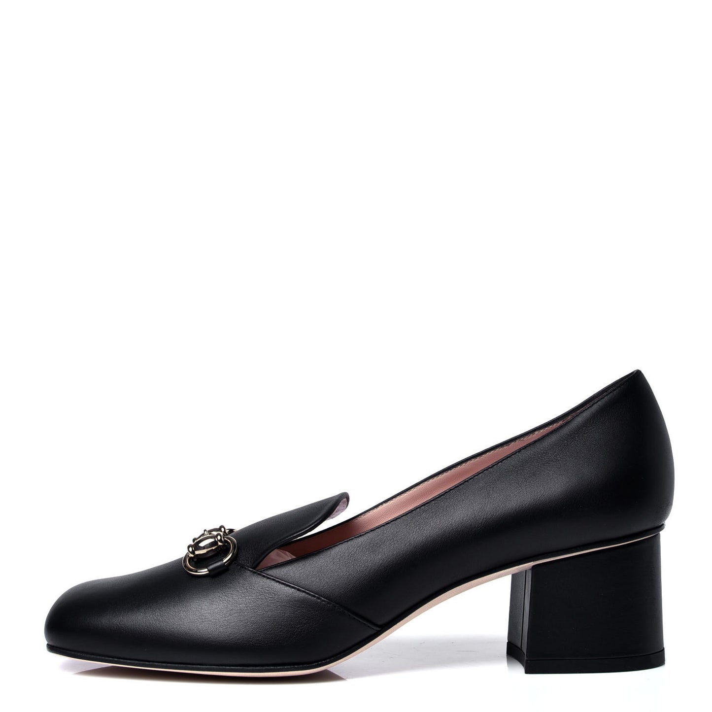 Calfskin Horsebit Loafer Pumps 39 Black