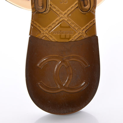 Chanel Jelly Camellia Thong Sandals 38 Brown 7 of 8