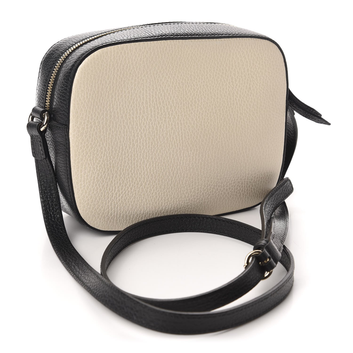 Gucci Dollar Calfskin Bi-Color Small Soho Disco Bag Mystic White Black 3 of 10