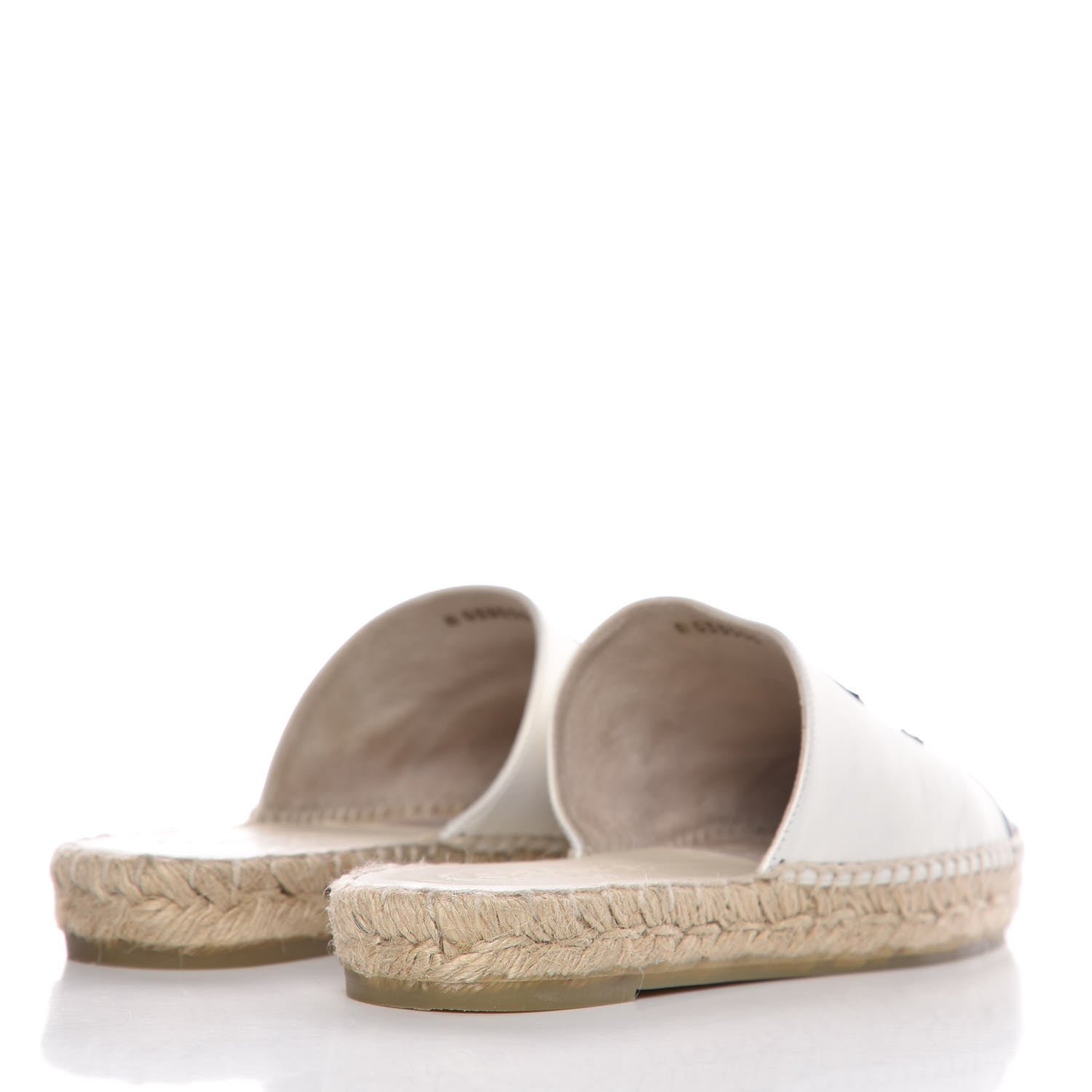 Chanel Iridescent Goatskin CC Espadrille Mules 39 Ivory Black 4 of 10