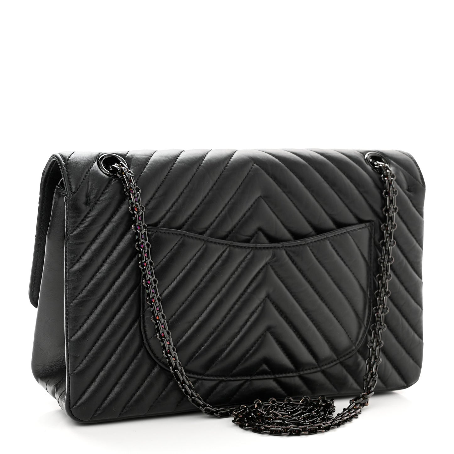 Aged Calfskin Chevron Quilted 2.55 Reissue 226 So Black
