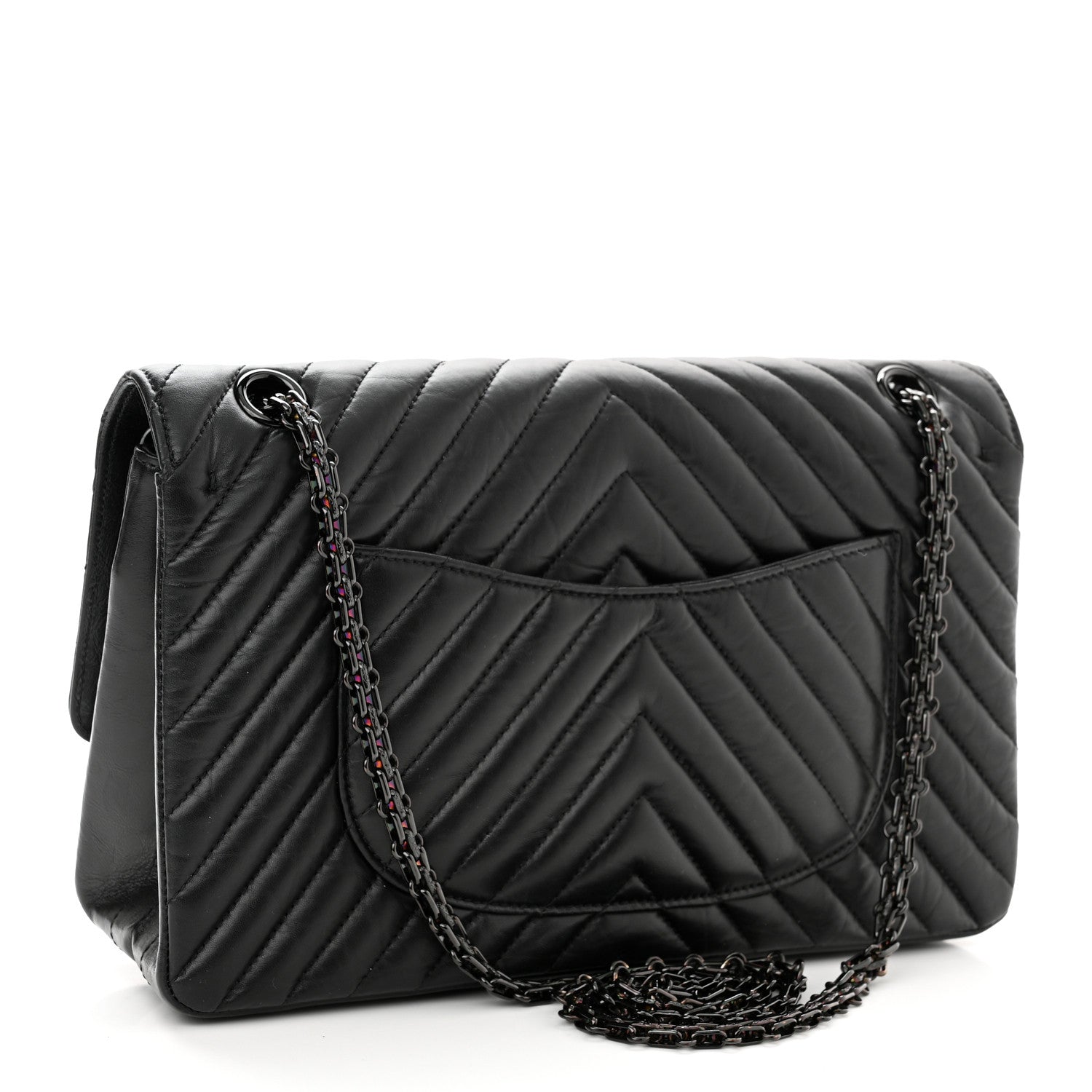 Chanel Aged Calfskin Chevron Quilted 2.55 Reissue 226 So Black 3 of 10