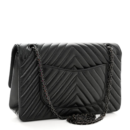 Chanel Aged Calfskin Chevron Quilted 2.55 Reissue 226 So Black 3 of 10