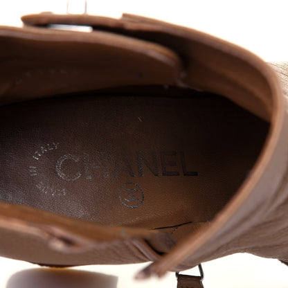 Chanel Goatskin CC Turnlock Ankle Boots 37 Beige 7 of 18