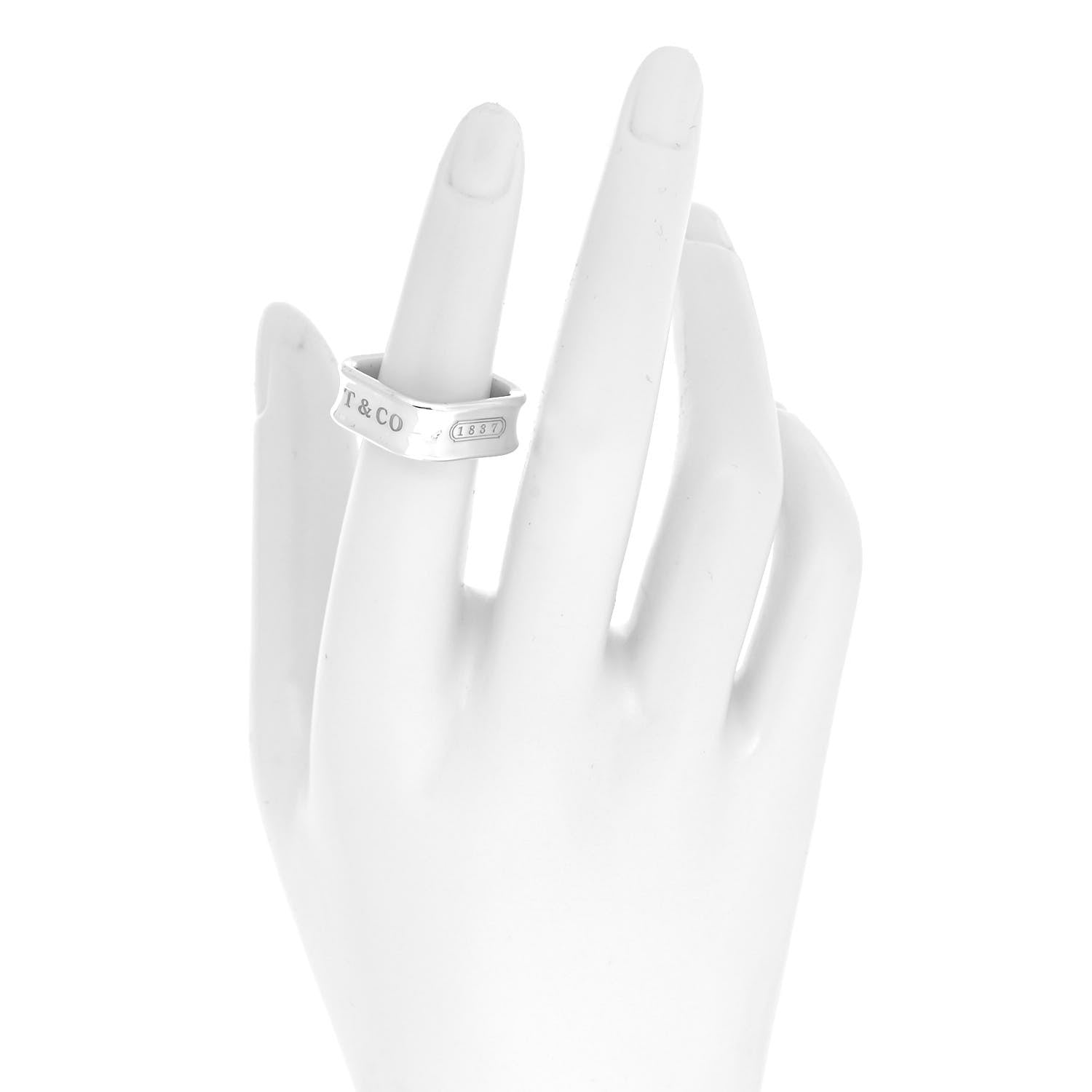 Tiffany Sterling Silver 1837 Square Ring 50 5.5 2 of 5