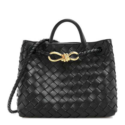 Bottega Veneta Nappa Intrecciato Small Andiamo Shoulder Bag Black 1 of 10