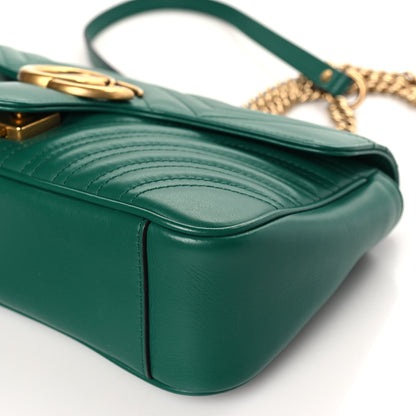 Gucci Calfskin Matelasse Small GG Marmont Shoulder Bag Emerald Green 9 of 9