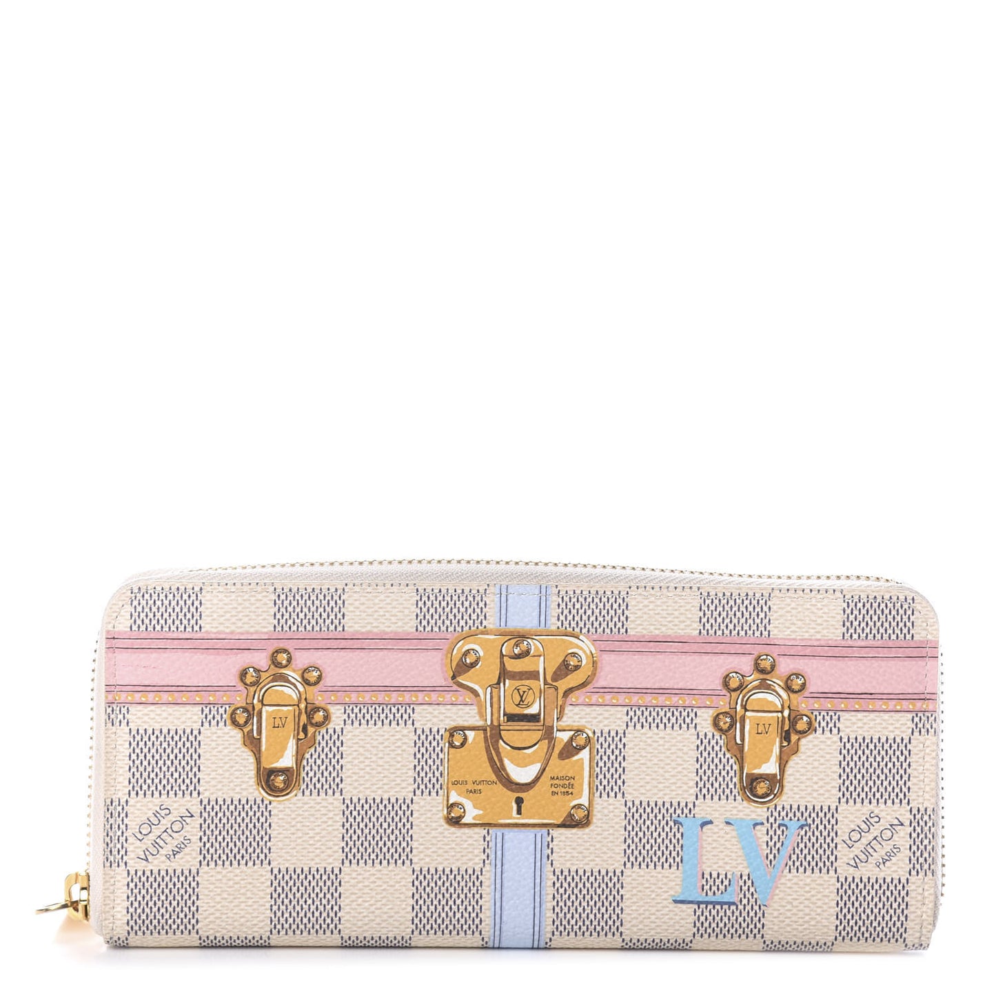 Damier Azur Summer Trunks Clemence Wallet