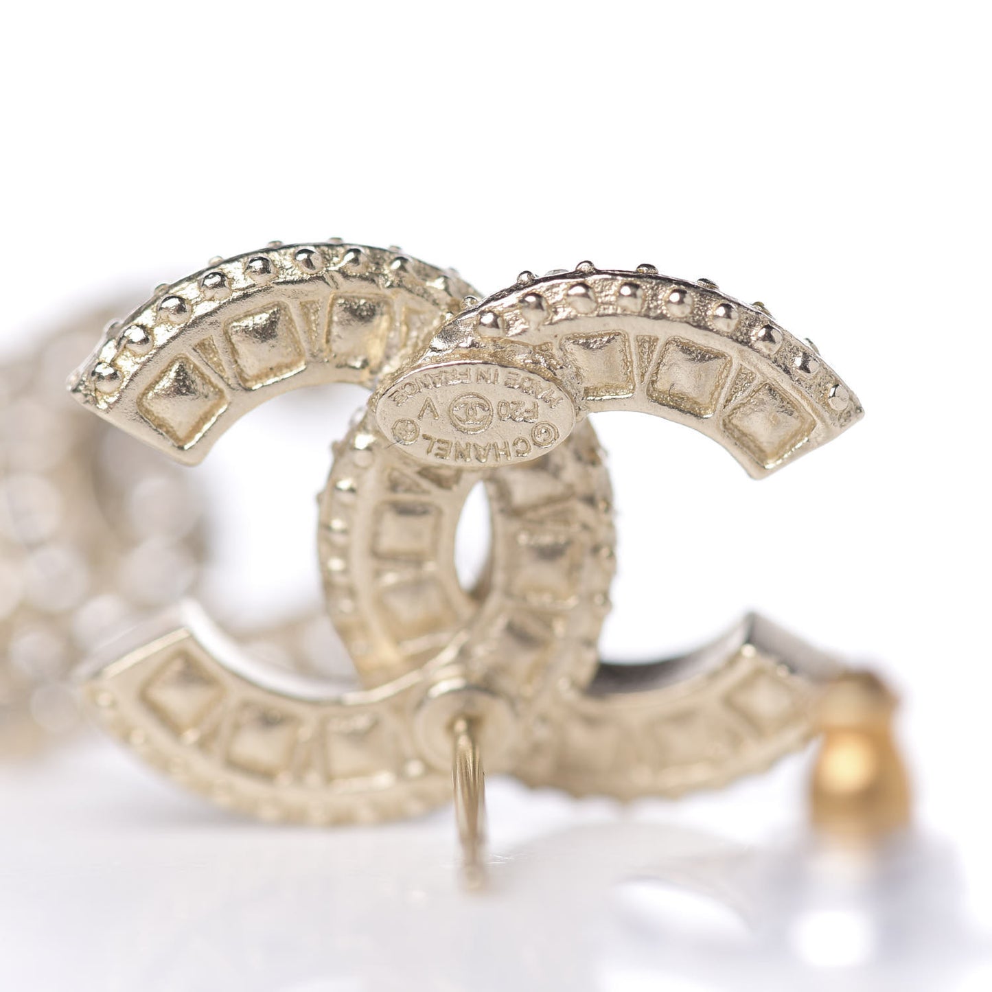 Crystal Timeless CC Earrings Light Gold