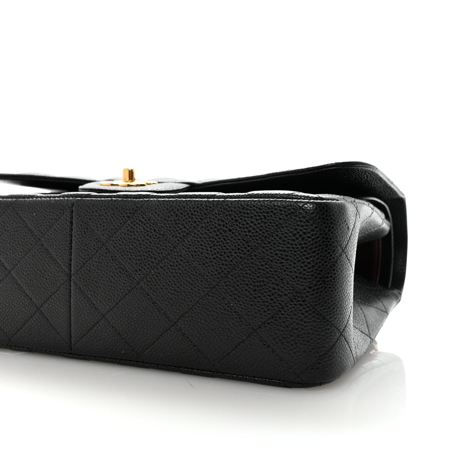 Caviar Quilted Jumbo Double Flap Black