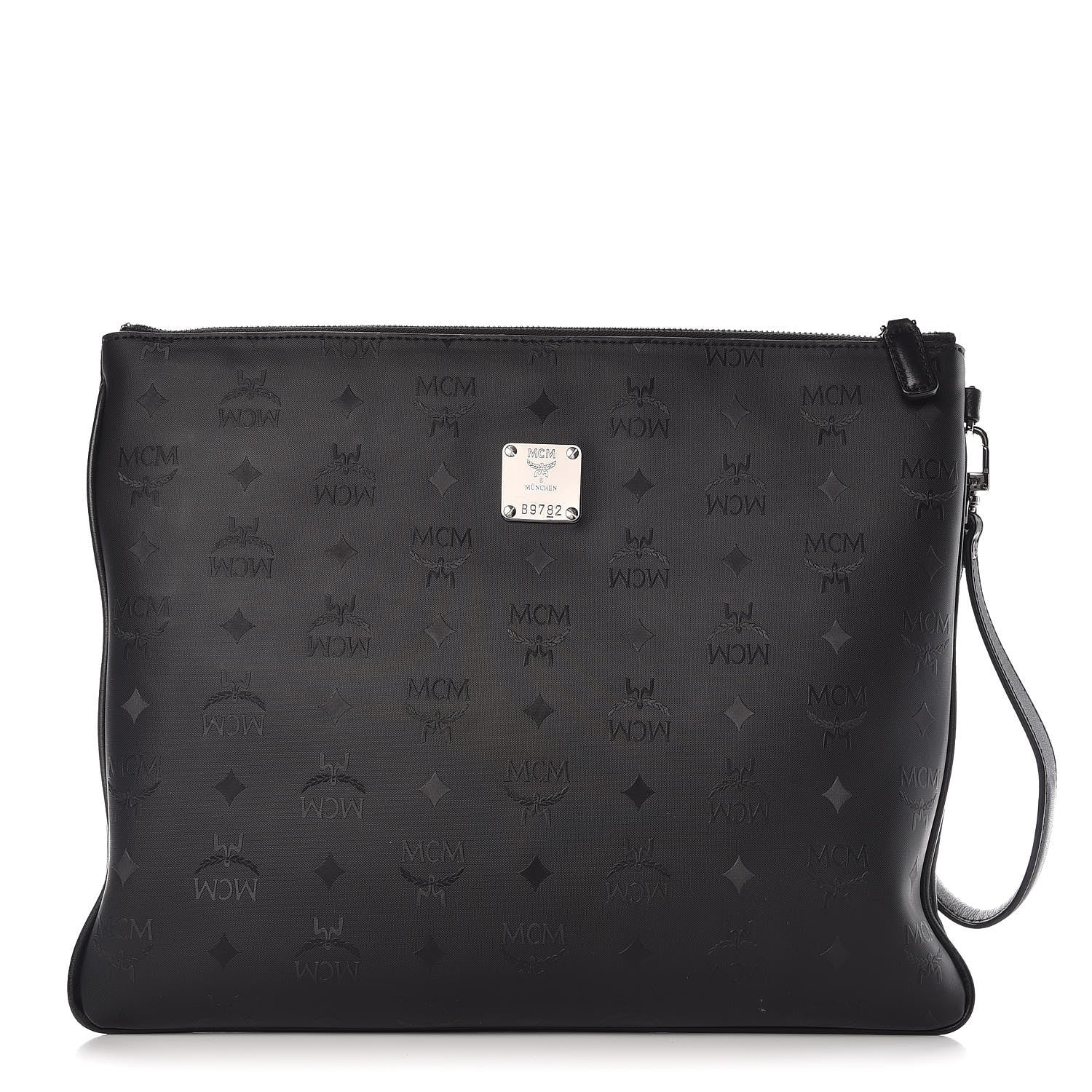 MCM Coated Canvas Studded Pouch Black 1 of 8