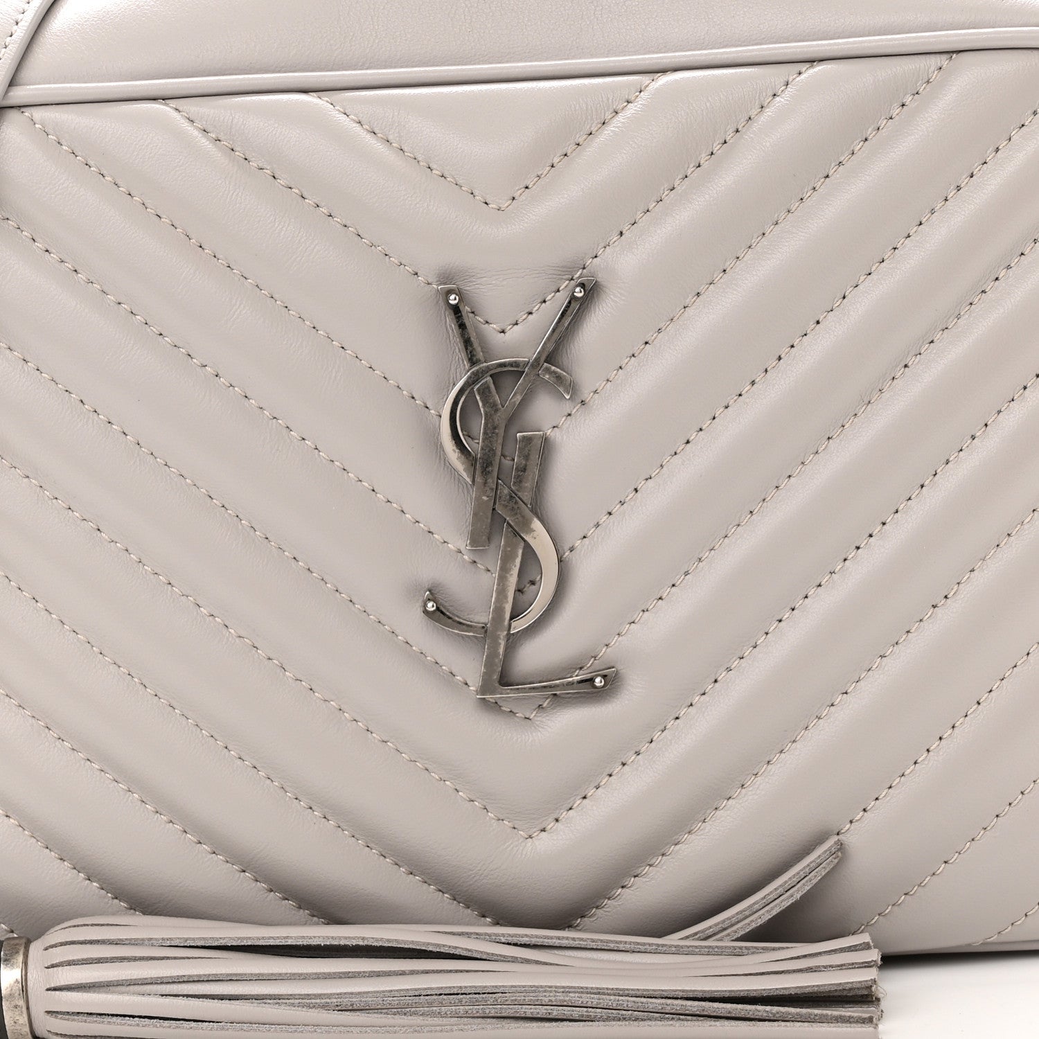 Saint Laurent Calfskin Matelasse Monogram Lou Camera Bag Granite 8 of 11