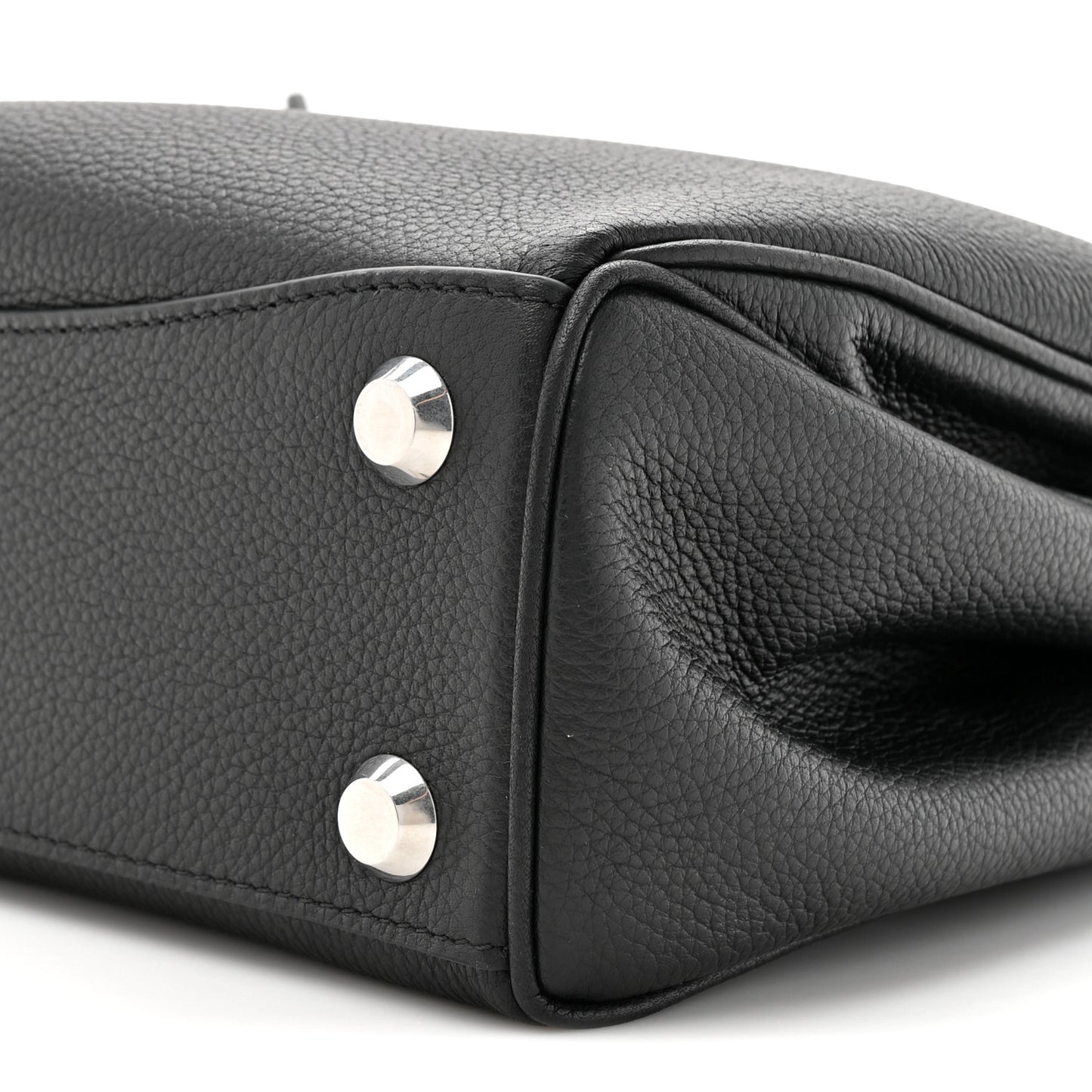 Grained Calfskin Small Rodeo Top Handle Handbag Black