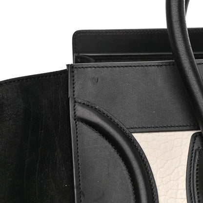 Celine Baby Grained Calfskin Tri-Color Mini Luggage White Liquorice 14 of 20