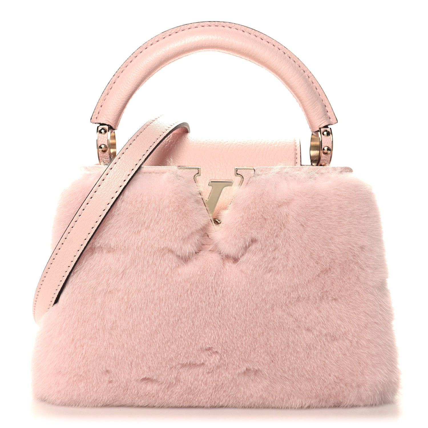 Louis Vuitton Mink Calfskin Goatskin Capucines Mini Rosewater Pink 1 of 9