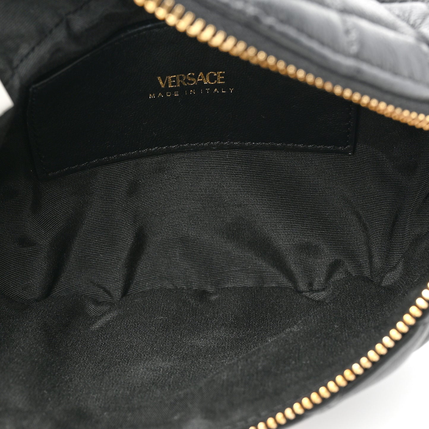 Nappa Quilted Medusa Belt Bag Black