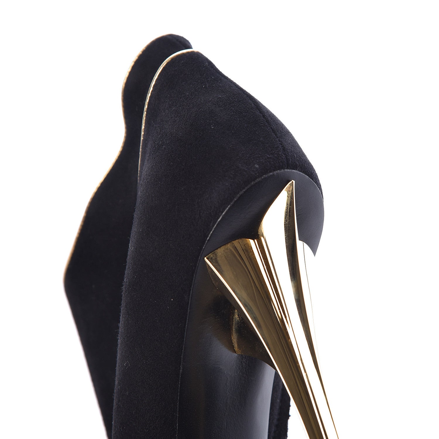 Louis Vuitton Suede Peep Toe Platform Booties 37 Black 8 of 8