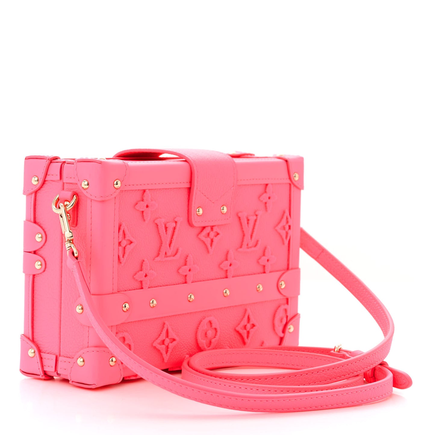 Monogram Tuffetage Petite Malle Rose Fluo