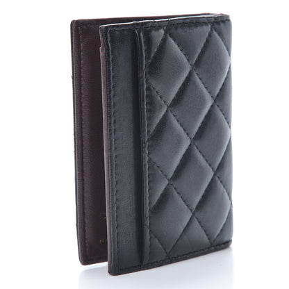Chanel Lambskin Quilted Card Holder Wallet Black 3 of 10