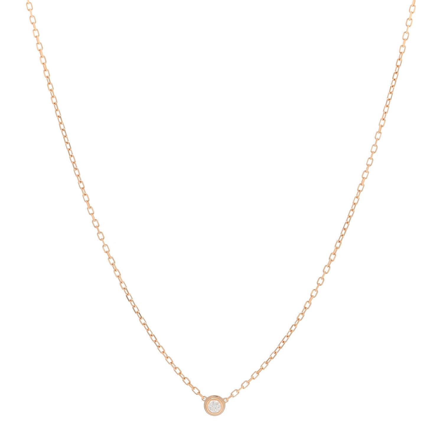 Cartier 18K Pink Gold Diamond SM D'Amour Pendant Necklace 1 of 3