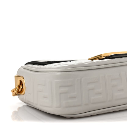 Fendi Nappa Small FF Embossed Midi Chain Baguette Ghiaia 7 of 8
