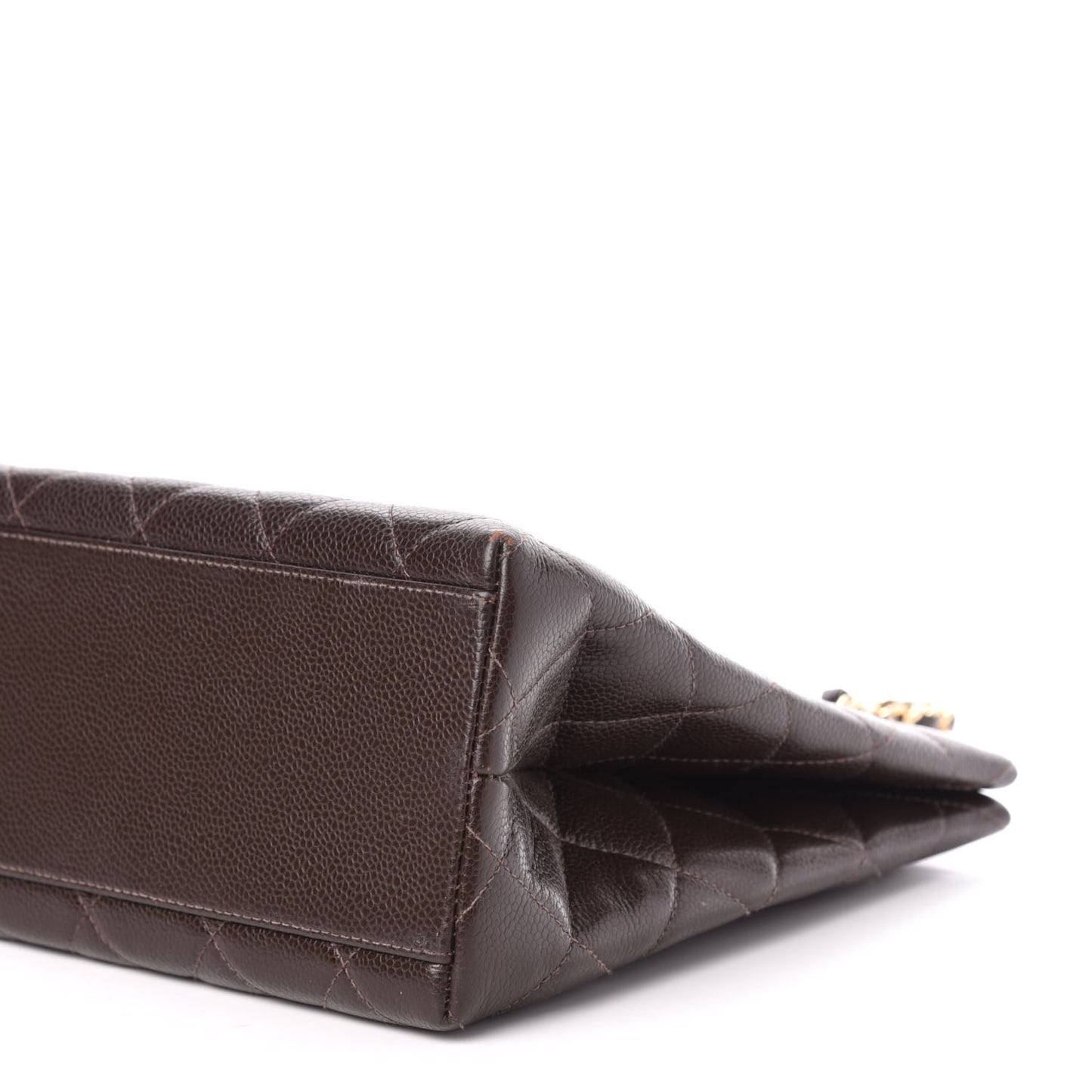 Caviar Quilted Shopper Tote Dark Brown