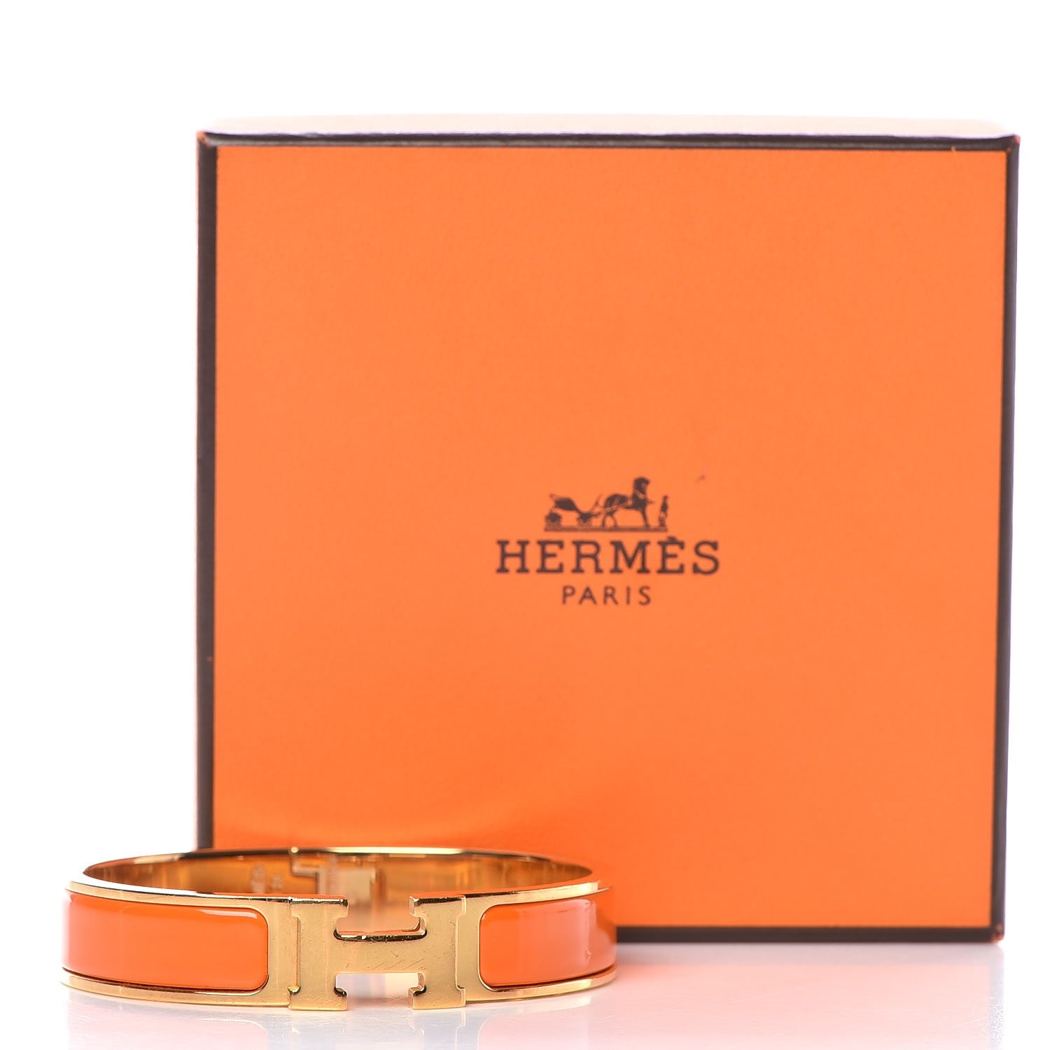 Hermes Enamel Narrow Clic Clac H Bracelet PM Orange 5 of 5