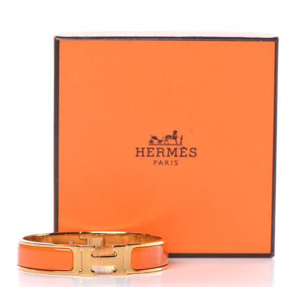 Hermes Enamel Narrow Clic Clac H Bracelet PM Orange 5 of 5