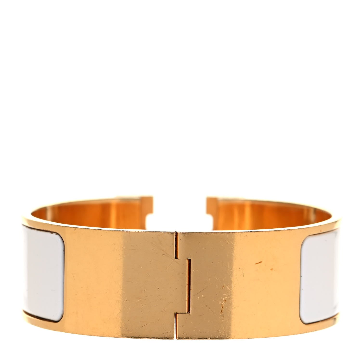 Hermes Enamel Wide Clic Clac H Bracelet PM White 4 of 5
