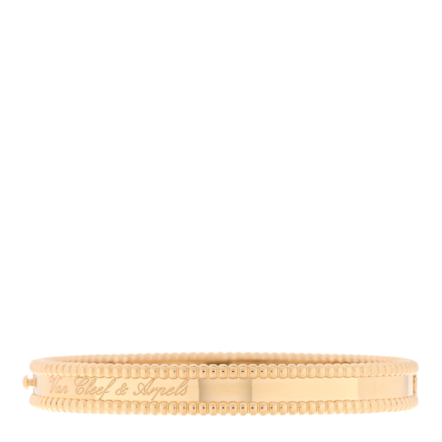 Van Cleef & Arpels 18K Yellow Gold Perlee Signature Bangle Bracelet M 1 of 4