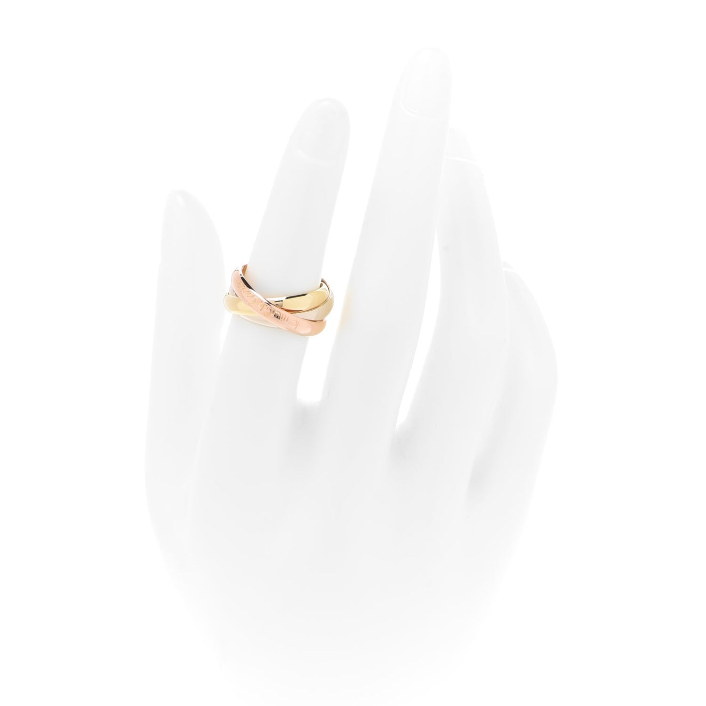 18K Pink Yellow White Gold Classic Les Must De Cartier Trinity Ring 53 6.25
