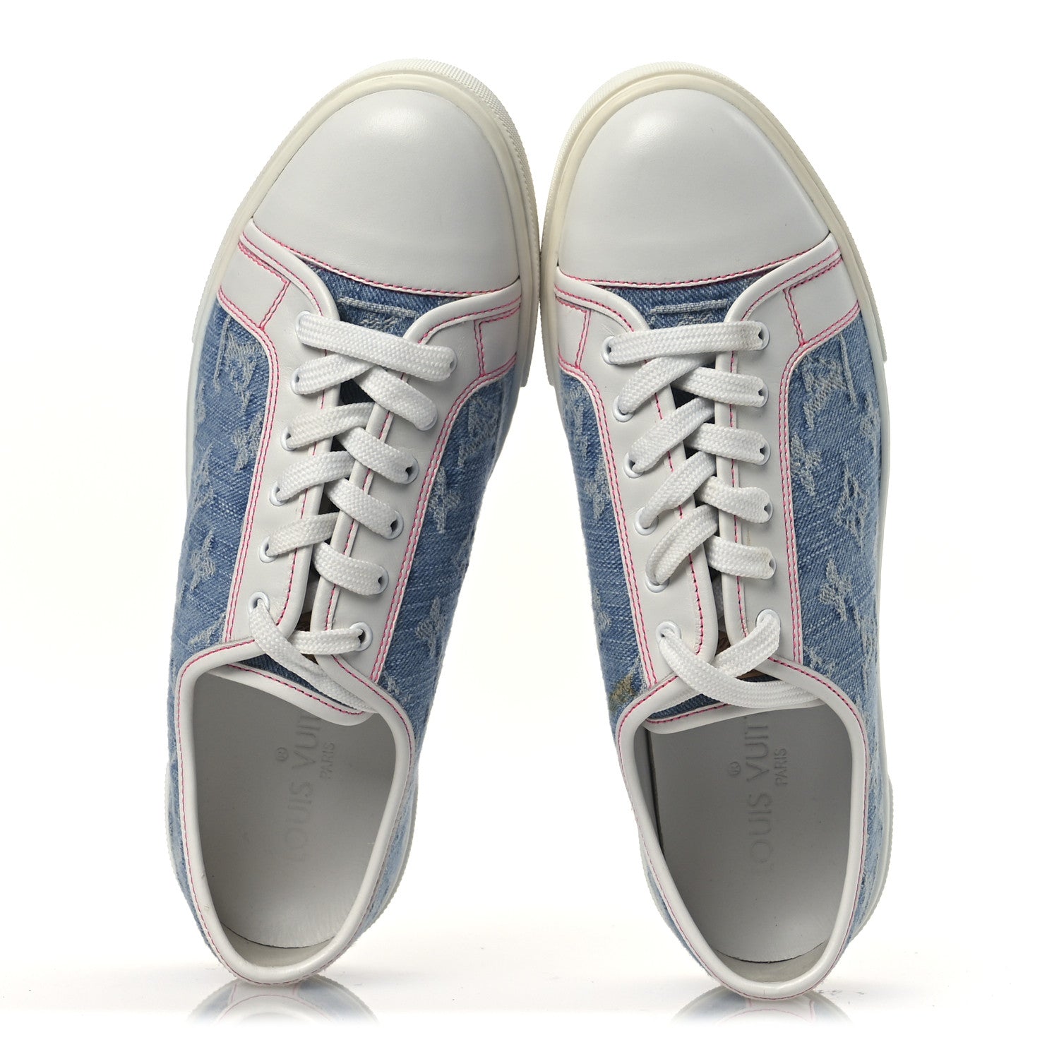 Louis Vuitton Monogram Denim Punchy Low Top Sneakers 37 Blue White 2 of 11