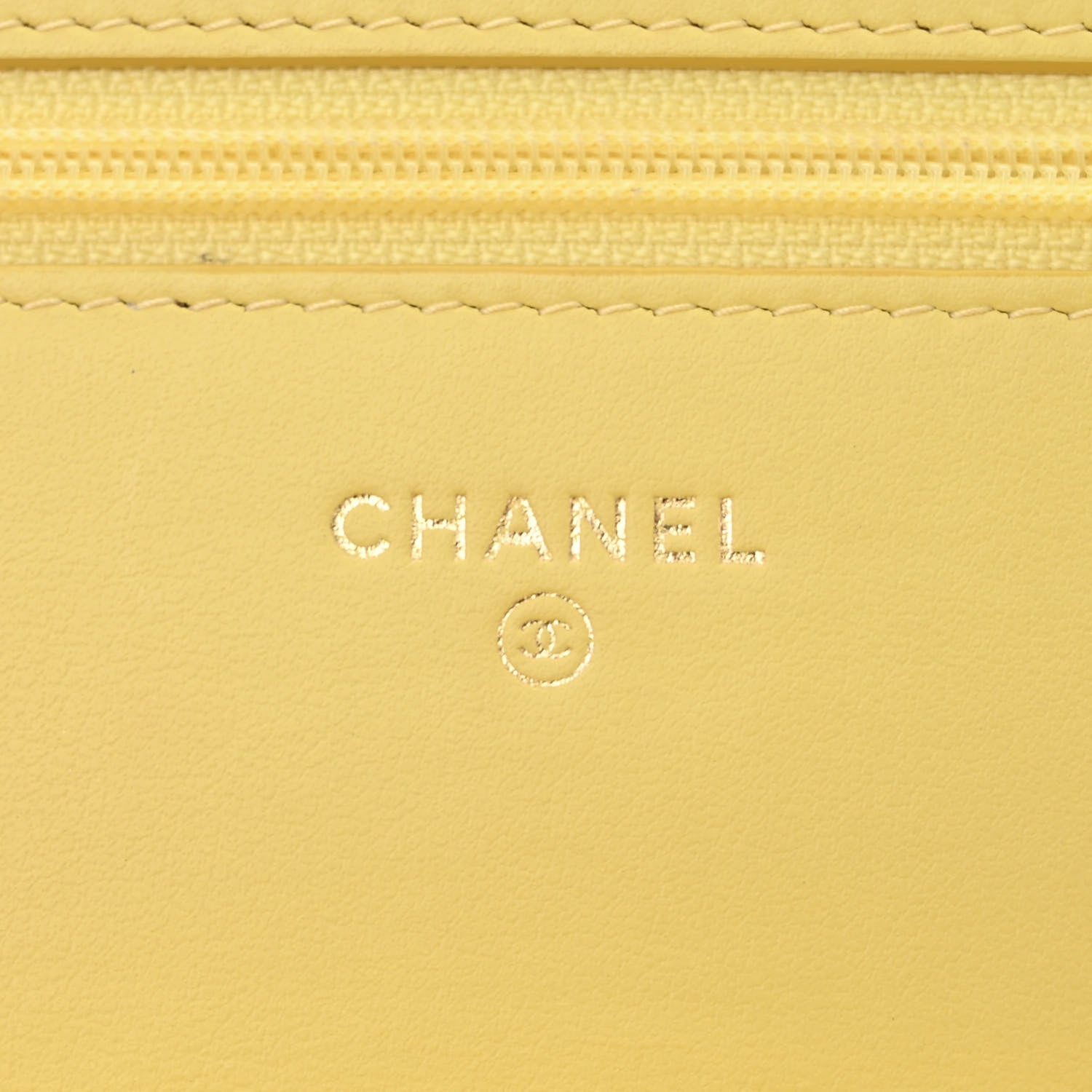 Chanel Caviar Quilted CC Filigree Wallet On Chain WOC Yellow 6 of 11