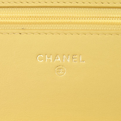 Chanel Caviar Quilted CC Filigree Wallet On Chain WOC Yellow 6 of 11
