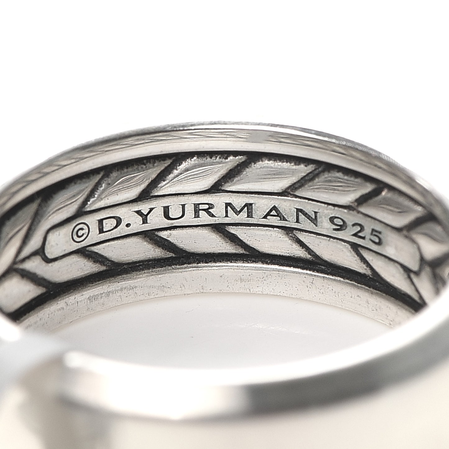Sterling Silver 8.5mm Beveled Edge Band Ring 62 10