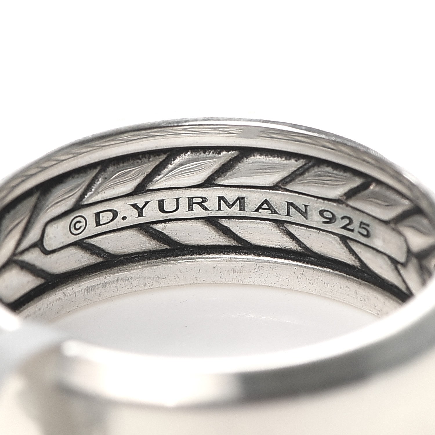 David Yurman Sterling Silver 8.5mm Beveled Edge Band Ring 62 10 4 of 4