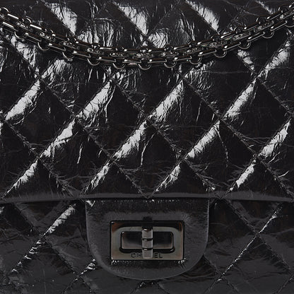 Chanel Glazed Aged Calfskin Quilted 2.55 Reissue 225 Flap So Black 10 of 10