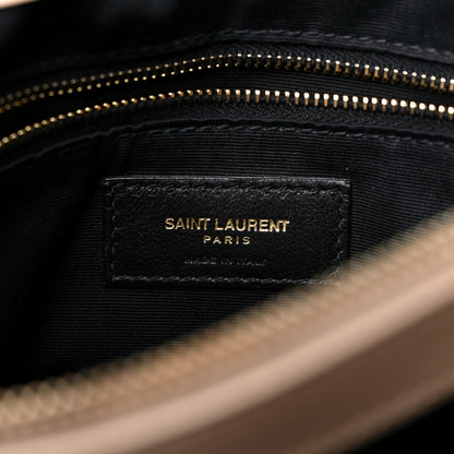 Saint Laurent Calfskin Y Quilted Monogram Medium Loulou Chain Satchel Dark Beige 7 of 18