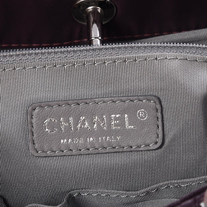 Chanel Nylon Quilted Tweed Stitch Bubble Tote Plum 6 of 7