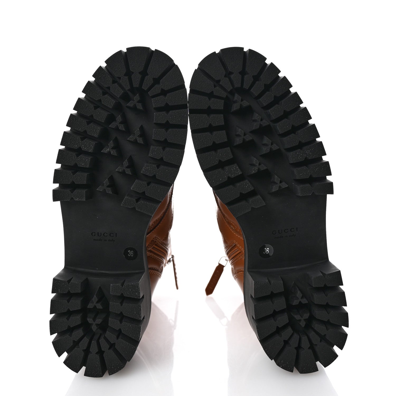 Gucci Cordovan Lux Nappa GG Matelasse Lace Up 60mm Combat Boots 36 Dark Hazel Brown 6 of 10