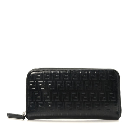 Fendi FF Embossed Zip Around Wallet Black 1 of 8