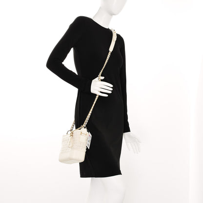 Chanel Tweed Calfskin Quilted Small Gabrielle Hobo Ivory 2 of 9