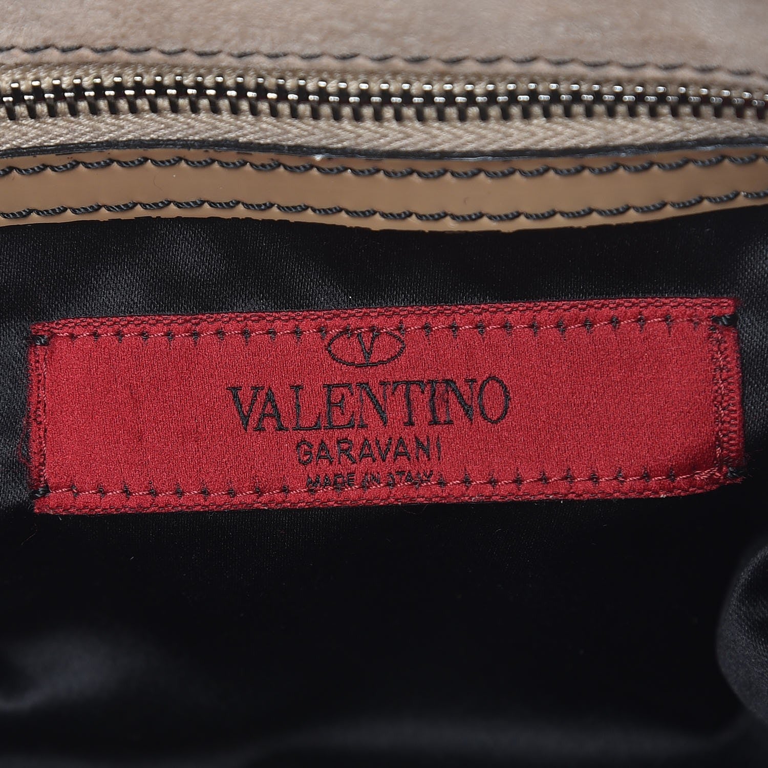 Valentino Garavani Patent Crystal Catch Satchel Beige 7 of 11