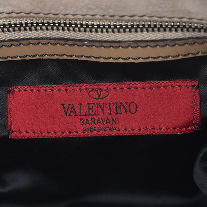 Valentino Garavani Patent Crystal Catch Satchel Beige 7 of 11
