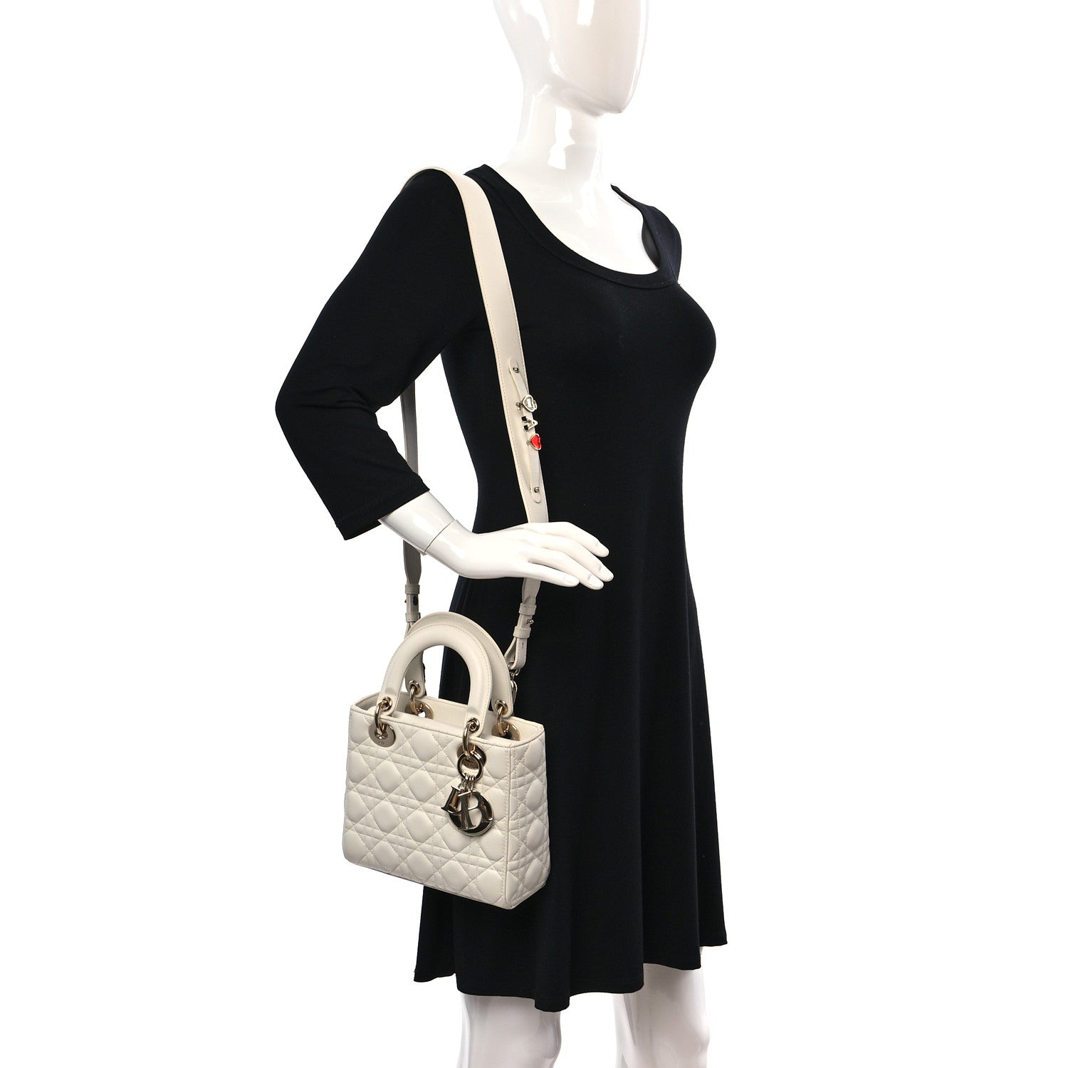 Christian Dior Lambskin Cannage Small My ABCDior Lady Dior White 2 of 13